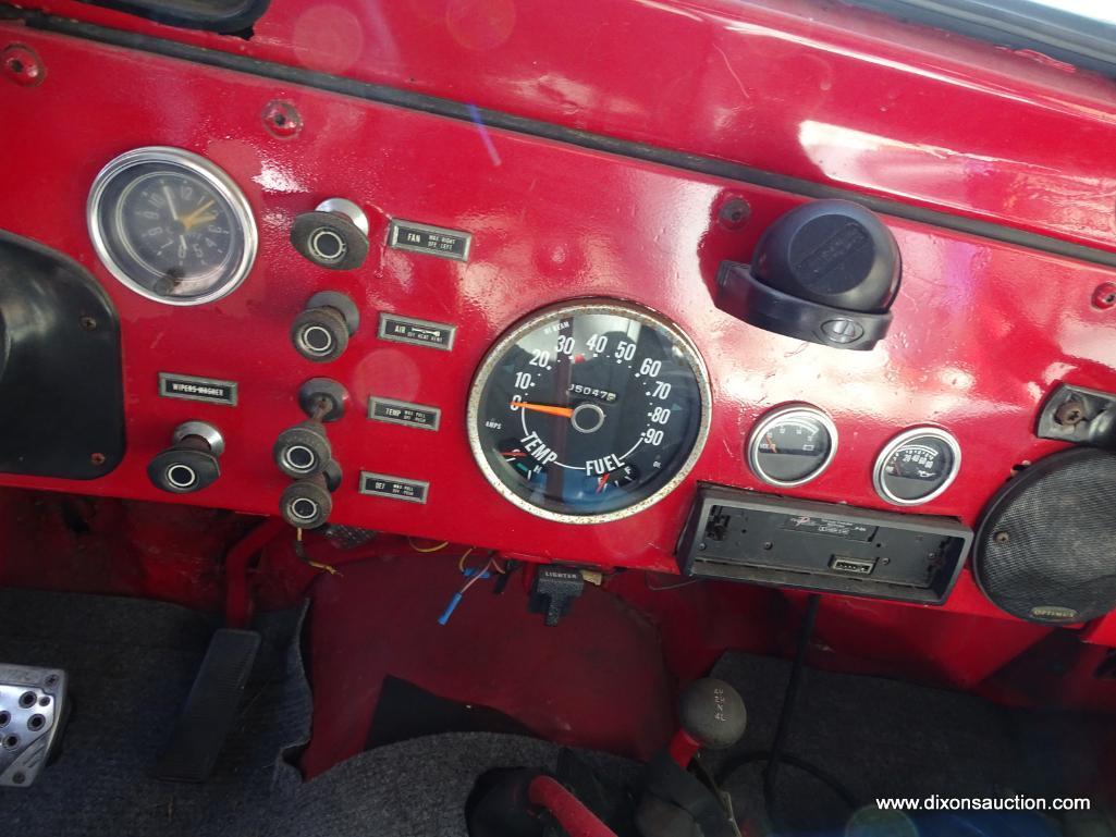 1978 RED JEEP WRANGLER CJ ; VIN-. THIS JEEP WAS IN AN ACCIDENT ON INTERSTATE 95 WHERE A WHEEL FELL