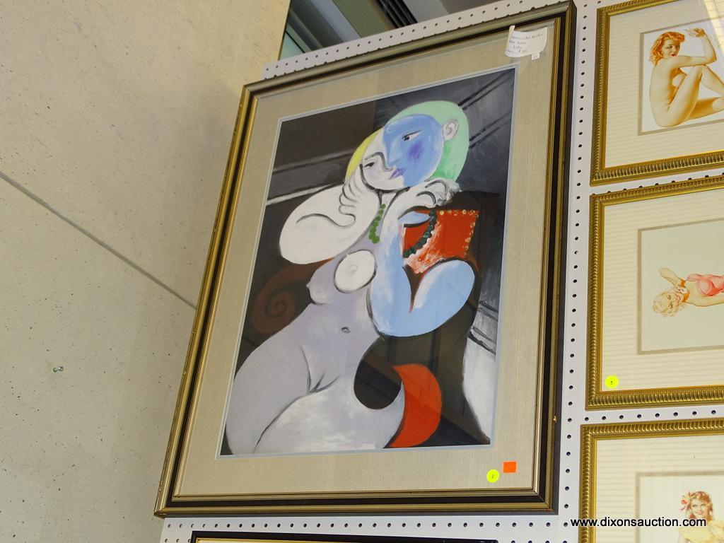 (WALL1) PABLO PICASSO "NUDE WOMAN IN RED ARMCHAIR"; PROFESSIONALLY FRAMED PABLO PICASSO "NUDE WOMAN