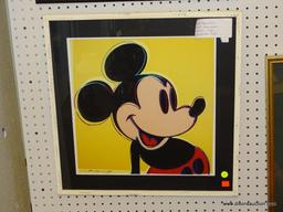 (WALL1) ANDY WARHOL "MICKEY MOUSE"; SIGNED ANDY WARHOL "MICKEY MOUSE" ON A YELLOW BACKGROUND.