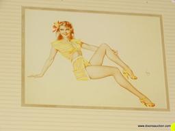 (WALL1) ALBERTO VARGAS PIN-UP GIRL PRINT; FRAMED PIN-UP GIRL PRINT BY ALBERTO VARGAS FEATURING A