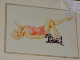 (WALL1) ALBERTO VARGAS PIN-UP GIRL PRINT; FRAMED PIN-UP GIRL PRINT BY ALBERTO VARGAS FEATURING A