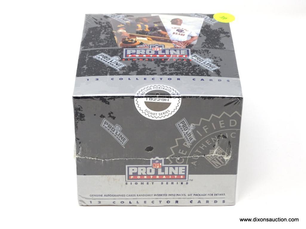 PROLINE PORTRAITS SEALED SPORT CARDS IN WAX BOX. GUARANTEED AUTOGRAPH CARD. 36 PKS/BOX. MEASURES 5