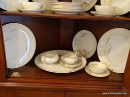 (DR) 34 PCS. OF FINE ARTS CHINA ( INSIDE OF CORNER CABINET) INCOMPLETE SET OF FINE ARTS CHINA IN THE