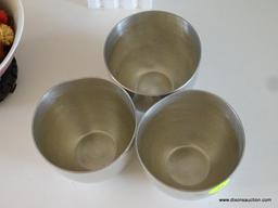 (FAM) JEFFERSON CUPS; SET OF 3 KIRK STIEFF PEWTER THOMAS JEFFERSON MEMORIAL FOUNDATION JEFFERSON