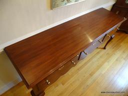 (DR) HENKEL-HARRIS SIDEBOARD; SIGNED HENKEL HARRIS BLACK CHERRY 3 DRAWER SIDEBOARD/BUFFET WITH