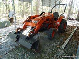 (OUT) TRACTOR WITH FRONT END LOADER; 2006 KIOTI 4 WHEEL DRIVE TRACTOR WITH FRONT END LOADER- MODEL