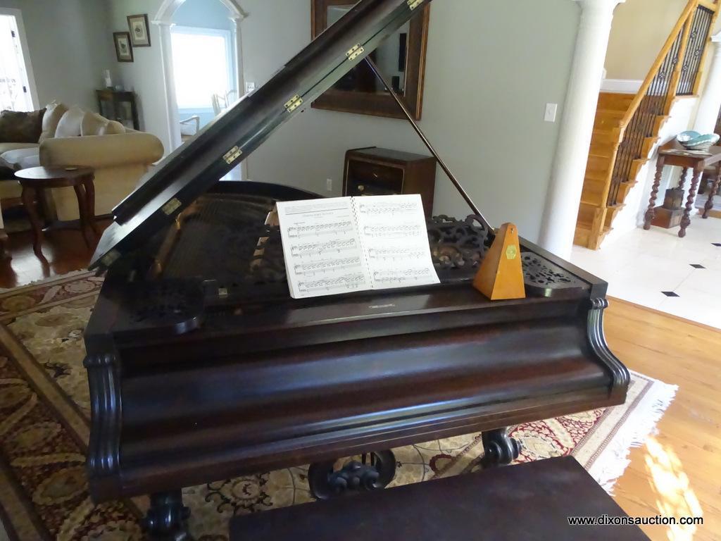 (LR) ANTIQUE WM KNABE & CO GRAND PIANO; VICTORIAN STYLE GRAND PIANO, CIRCA 1880, SERIAL #19877.