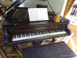 (LR) ANTIQUE WM KNABE & CO GRAND PIANO; VICTORIAN STYLE GRAND PIANO, CIRCA 1880, SERIAL #19877.