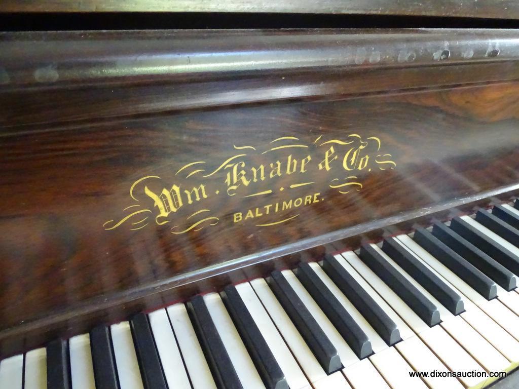 (LR) ANTIQUE WM KNABE & CO GRAND PIANO; VICTORIAN STYLE GRAND PIANO, CIRCA 1880, SERIAL #19877.