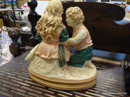 FIRST LOVE FIGURINE; VINTAGE AND LARGE STATUE "FIRST LOVE" WITH BOY & GIRL. FIRST LOVE STATUE