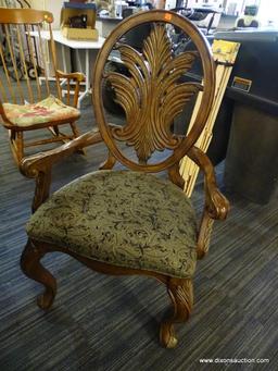 SQUARE DINING TABLE WITH CHAIRS; TABLE HAS SQUARE BLOCK STYLE FEET AND MEASURES 60 IN X 60 IN X 30