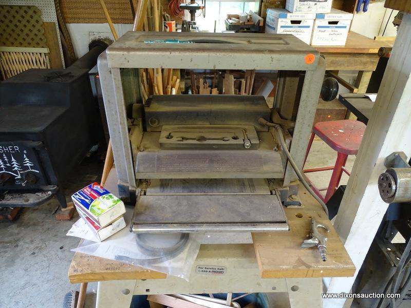 (WSHOP) RYOBI PLANER; 12-5/16 IN PRECISION SURFACE PLANER. MODEL AP-12. IS IN GOOD USED CONDITION!