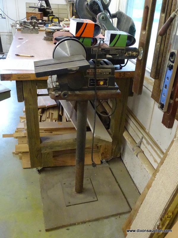 (WSHOP) CRAFTSMAN 4 IN BELT SANDER; MODEL 113.246421. IS IN GOOD USED CONDITION AND READY FOR A NEW