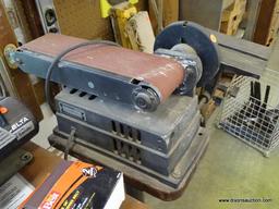 (WSHOP) CRAFTSMAN 4 IN BELT SANDER; MODEL 113.246421. IS IN GOOD USED CONDITION AND READY FOR A NEW