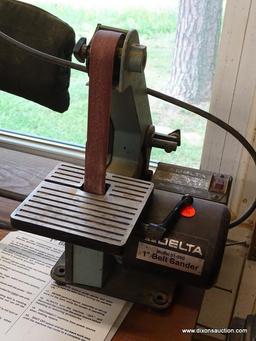 (WSHOP) DELTA 1 IN BELT SANDER; MODEL 31-050. IS IN GOOD USED CONDITION AND WOULD BE GREAT FOR ANY