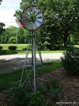 (OUT) ORNAMENTAL WINDMILL; METAL ORNAMENTAL WINDMILL-19 IN X 19 IN X 72 IN