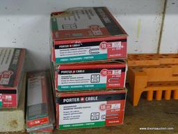 (WSHOP) ASSORTED LOT; INCLUDES BRAND NEW BOXES OF PORTER CABLE FINISH STAPLES, 16GA GALVANIZED