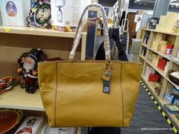 (END) ENESCO JIM SHORE "LENA" LEATHER HANDBAG TOTE; FROM THE HEARTWOOD CREEK COLLECTION BY ENESCO