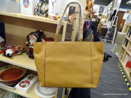 (END) ENESCO JIM SHORE "LENA" LEATHER HANDBAG TOTE; FROM THE HEARTWOOD CREEK COLLECTION BY ENESCO