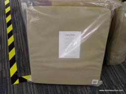 (FLOOR) CALVIN KLEIN HOME KING SIZE COMBED COTTON BLANKET; IN ORIGINAL PACKAGING, MEASURES 108 IN X