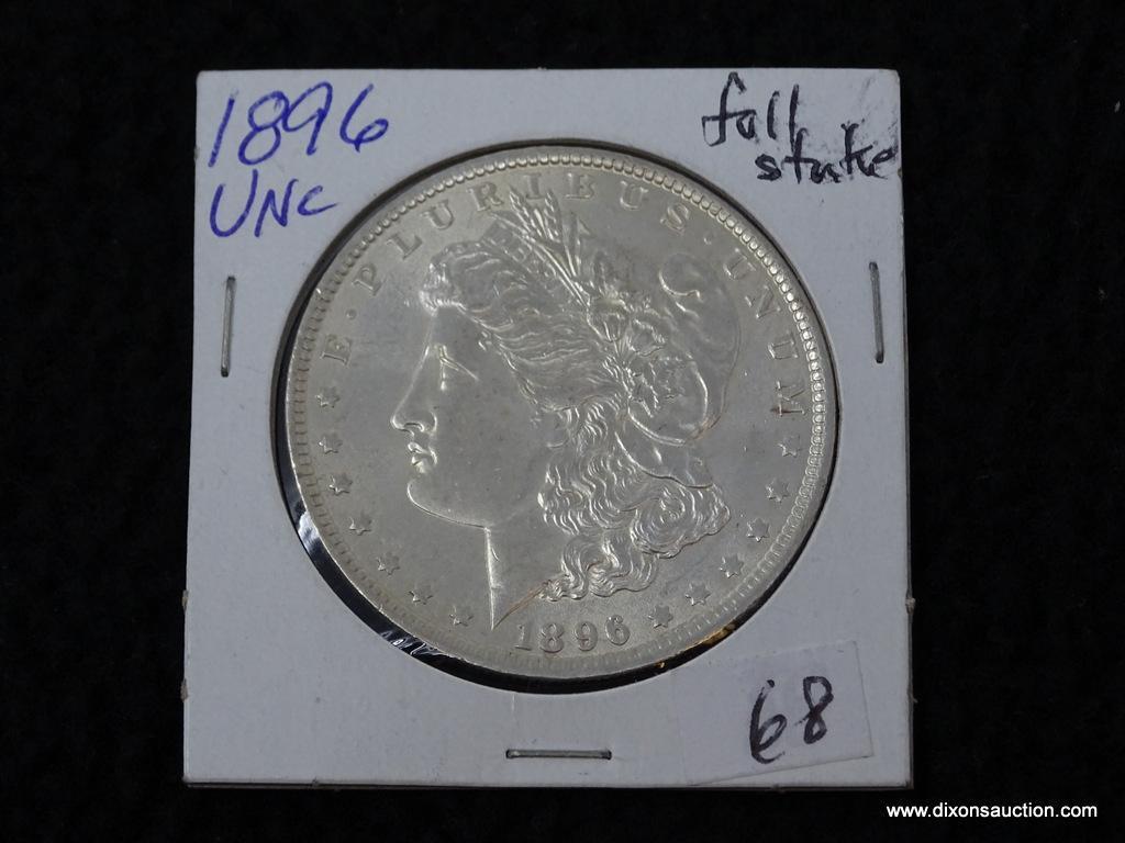 1896 MORGAN DOLLAR, UNCIRCULATED, FULL STRIKE