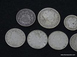 MISC. COIN LOT TO INCLUDE: 1898 LIBERTY HEAD QUARTER, 1911 LIBERTY HEAD DIME, 1908 V-NICKEL, 1883