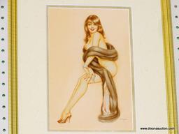 ALBERTO VARGAS PIN-UP GIRL PRINT; THIS PRINT BY ALBERTO VARGAS SHOWS A BRUNETTE PIN-UP GIRL WRAPPED