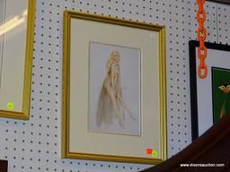 ALBERTO VARGAS PIN-UP GIRL PRINT; THIS PRINT BY ALBERTO VARGAS SHOWS A BLONDE PIN-UP GIRL IN A SHEER