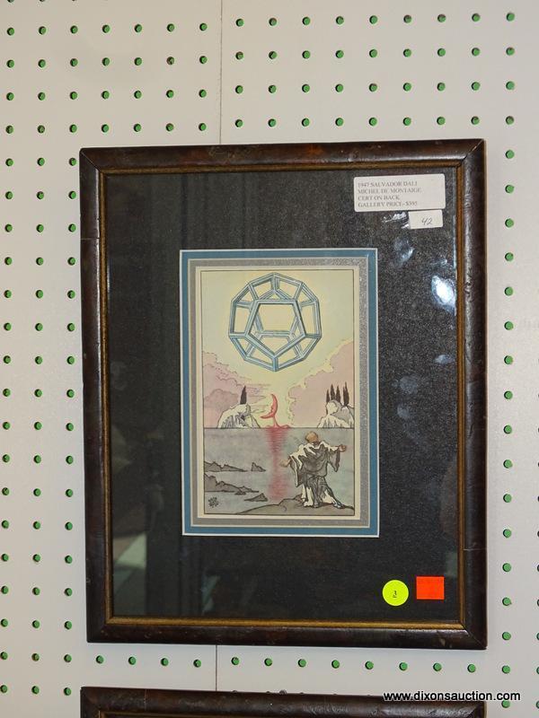 SALVADOR DALI "MICHEL DE MONTAIGE" FRAMED PRINT; THIS FIRST EDITION COPY IS "OF REPENTANCE" FROM THE