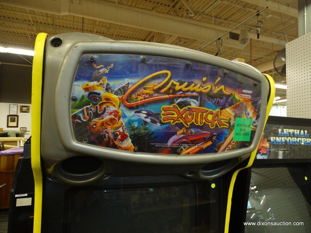 NINTENDO MIDWAY "CRUIS'N EXOTICA" ARCADE DRIVING GAME; MODEL IS CRUIS'N EXOTICA 27- USA DBV RDY,