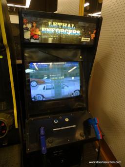 KONAMI "LETHAL ENFORCER" ARCADE SHOOTING GAME; GAME WORKS GREAT, ALL INNER WORKINGS ARE COMPLETE AND