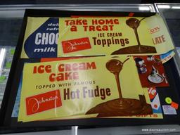 (SC) 1960'S ADVERTISING SIGNS; INCLUDES APPROXIMATELY 20 JOHNSTONS ICE CREAM ADVERTISING SIGNS. ALL