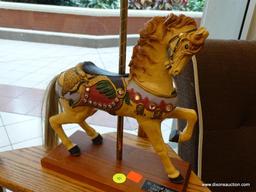 CAROUSEL HORSE FIGURINE; PJ'S CAROUSEL COLLECTION LOOFF STYLE WITH REAL HORSEHAIR TAIL. MADE IN