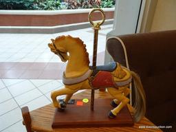 CAROUSEL HORSE FIGURINE; PJ'S CAROUSEL COLLECTION LOOFF STYLE WITH REAL HORSEHAIR TAIL. MADE IN