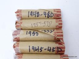 LOT OF ASSORTED ESTATE WHEAT PENNIES; THIS LOT CONTAINS 10 ROLLS OF WHEAT PENNIES. PRE ROLLED