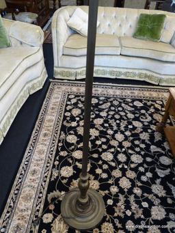 FLOOR LAMP; ANTIQUE FLOOR LAMP WITH REEDED COLUMN BODY AND URN STYLE BASE. MEASURES 65 IN TALL