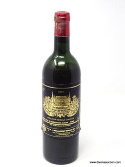 1977 CHATEAU PALMER MARGAUX MEDOC; THIS RED TABLE WINE TENDS TO BE DEEP RUBY IN COLOR, PERFUMED AND