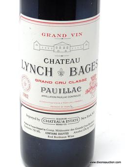 1982 CHATEAU LYNCH-BAGES PAUILLAC; THIS BORDEAUX PAUILLAC IS A RICH AND CONCENTRATED, FULL-BODIED