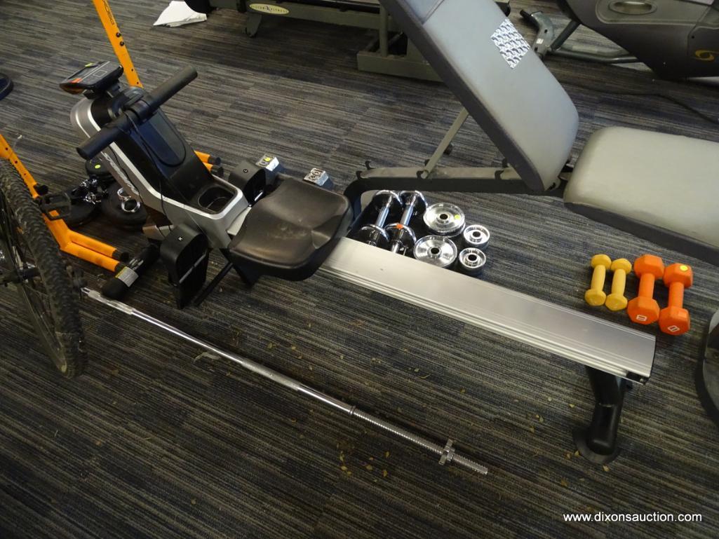 STAMINA ROWING MACHINE; ROWING MACHINE CAN BE UTILIZED FOR YOUR LEG, ARM, AND AB WORKOUT. HOME ROWER
