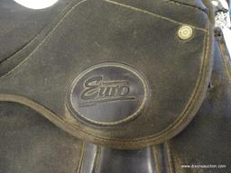 THOROWGOOD 17 IN EURO SADDLE; COMES WITH A MILLERS ROMA EQUI-FLEECE PAD. IS BLACK IN COLOR. . IS IN