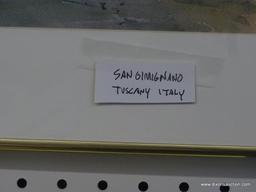ORIGINAL JACK NOLAN WATERCOLOR; "SAN GIMIGNANO TUSCANY, ITALY" WATERCOLOR PAINTING SHOWS A MAN
