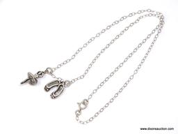 .925 STERLING "LITTLE BALLERINA" NECKLACE; 21" BEAUTIFUL LITTLE BALLERINA CHARM NECKLACE IN .925