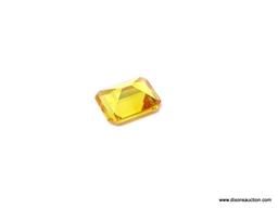 RARE 10.4 CARAT PUKHRAJ SAPPHIRE RICH TRANSPARENT YELLOW; ABSOLUTELY STUNNING 10.4 EMERALD CUT