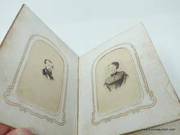 ANTIQUE PHOTO ALBUM; INCLUDES APPROXIMATELY 50 ANTIQUE VICTORIAN ERA PHOTOGRAPHS IN AN ANTIQUE