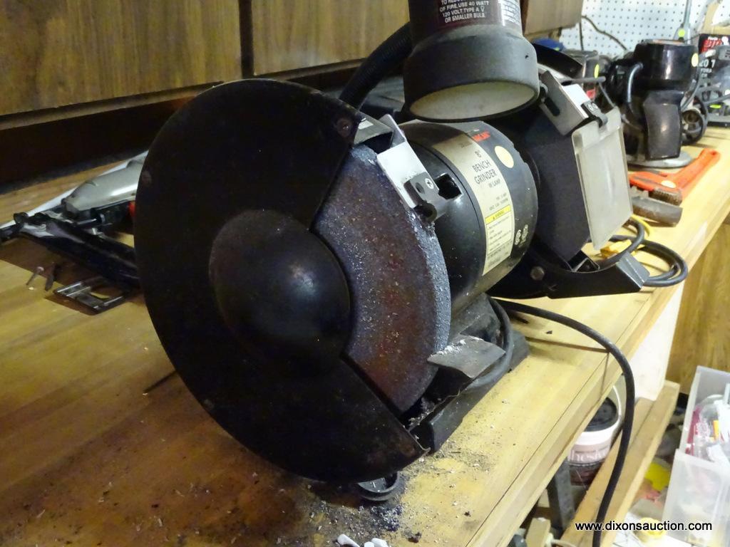 BENCH GRINDER; ARCAN 8 IN GRINDER IN GOOD USED CONDITION. HAS MANUAL. MODEL CBG08L.