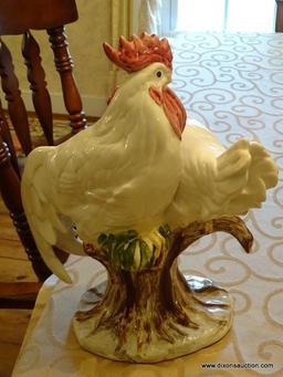 (DR) LARGE FIGURAL CHICKEN; CERAMIC FIGURAL CHICKEN. MEASURES 17 IN TALL
