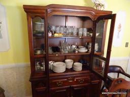 (DR) 2 PC CHINA; PINE 2 PC CHINA ( MATCHES 8) -2 GLASS PANED DOORS WITH 2 GLASS SIDE PANELS EACH