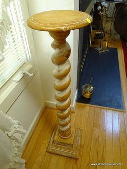 (LR) FERN STAND; DISTRESSED PAINTED TWIST COLUMNED FERN STAND- 10 IN X 38 IN