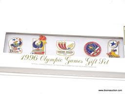OLYMPIC GAMES PIN SET; 1996 OLYMPIC GAMES GIFT SET, IMPRINTED PRODUCTS CORPORATION. COMES IN BRAND