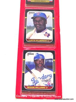 1987 DONRUSS CARDS; DONRUSS BASEBALL 1987 PUZZLE AND CARDS FEATURING: ROBERTO CLEMENTE PUZZLE.